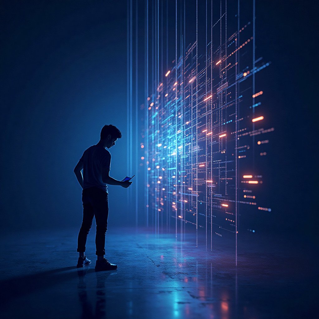 Conceptual digital art representing flow state. A stylized human silhouette deeply engrossed in a complex, glowing abstract puzzle or sequence pattern. Lines of energy or focus emanate from the puzzle towards the person. A sense of serene immersion and concentration. Modern, slightly ethereal style. Colors that evoke focus (blues, purples) with a warm 'engaged' glow.